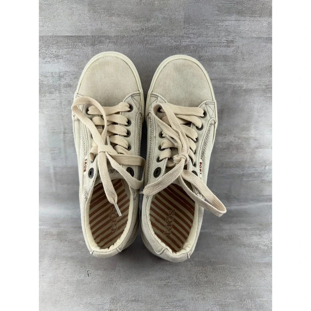 Taos Plim Soul Sand Beige Canvas Low Top Sneakers Women Size 8.5 PLS-13644_9